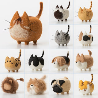 2 pcs Non-finished Accessories Felt Poke DIY No Faceless Dogs Material Package Wool Felt Poked Doll Felt Needles