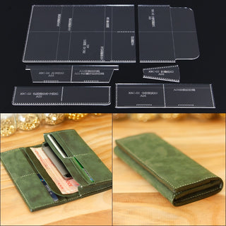 1set Long wallet edition pattern acrylic durable template handmade leather DIY design wallet edition Leather Tool 20x9x2cm