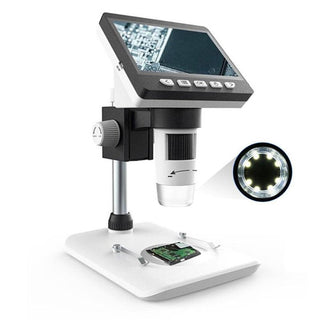 1200/1000X4.3 Inch Digital Microscope HD 1080P Electronic Desktop Soldering LCD Magnifier Magnify Glass Set Support 10 Languages