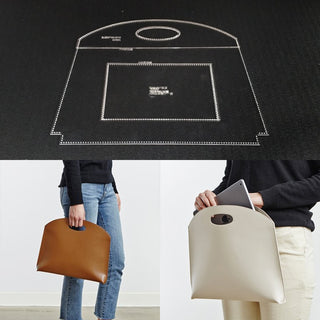 1Set Women Handbag Messenger Bag Acrylic Leather Storage bag Template Leathercraft Sewing Pattern DIY Hobby 34x28x4cm