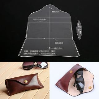 DIY Leather Handcraft Sunglasses Pocket Bag Glasses Case durable Acrylic Stencil Template 17cmx8cm