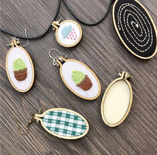 DIY Item set Mini Needlework Fixed Frame Wooden Hoop/Ring for Accessories