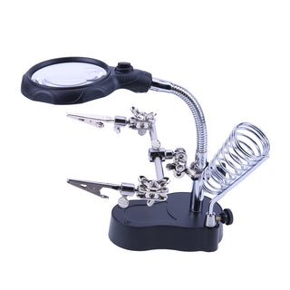 Welding Magnifier with LED Light 3.5X-12X lens Extra Clip Loupe Desktop Magnifying Third Hand Soldering Repair Tool