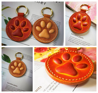 Leather Craft Dog Cat Paw Key Ring DIY Handing Decoration Shape Modeling Plastic Mold with Die Cutting Plastic Mould Set 60mm