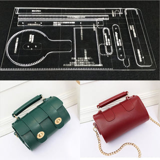 Acrylic Stencil Single shoulder bag cylinder package design template DIY  leather slanting bag sewing pattern Accessories