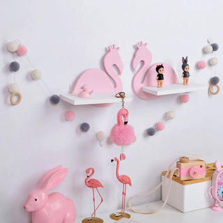 Lovely Wooden Swan Wall Shelves Wood Wall Room Decoration