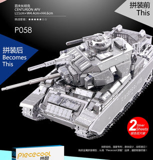 Piececool 3D Metal Puzzle Centurion AFV Tank Model DIY Laser Cutting Assemble Jigsaw Toy Desktop decoration GIFT For Adults
