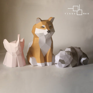 DIY Ins Scandinavian Creative 3D Paper Art Diy Elephant Fox Panda Animal Desktop Display Photographic Decoration Projects home decor