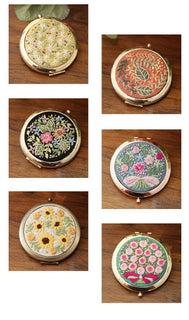 DIY Kits Embroidery Flower Compact makeup mirror