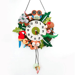 DIY Kit Felt Animals Wall Clock Decoration
