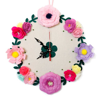 DIY Kit Felt Flowers Wall Clock Decorartion