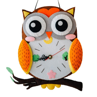 DIY Kit Felt Owl Wall Clock Decor