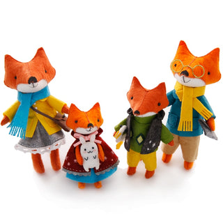 DIY Fox Family Doll Felt Sewing Kits