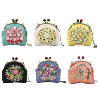 DIY Kit Embroidery Flower Handbag and Coin Purse Accessories