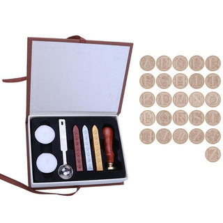 26 Letters Alphabets Metal Sealing Wax Stamps Set 25mm Stamps Wax Seals Delicate Stamps Craft with Durable Gift Box