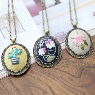 DIY Kits Flower Embroidery Necklace Accessories