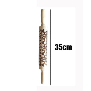 Christmas Rolling Pins Rock Snowflake Elk Wooden Rolling Cookies Biscuit Fondant Cake