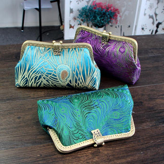 DIY Sewing Kit Fabric Women Handbag Series - butterfly flowers Peacock