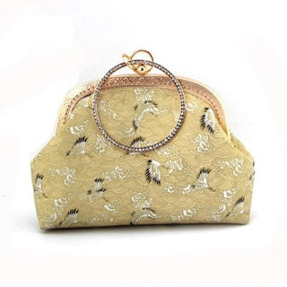 DIY Sewing Kit Cranes Wave Fabric Women Clutch Bag - Bracelet Belt