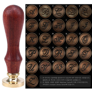 Head Wax Stamps A-Z Letters Sealing Wax Stamp Wedding Invitation Wooden Handle Stamps Christmas Card Wax Seal Stamp
