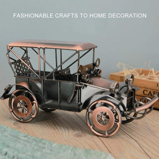 Metal Retro Car Model Vintage Iron Classic Metal Handicraft Collectible Art Sculpture Home Desktop Office Decoration