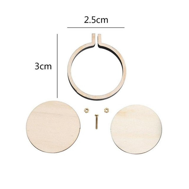 10pcs/20pcs Mini Embroidery Hoops Wooden Cross Stitch Round Frame DIY Hand  Craft