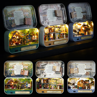 DIY Box Theatre Dollhouse Furniture Miniature Doll house LED Light model